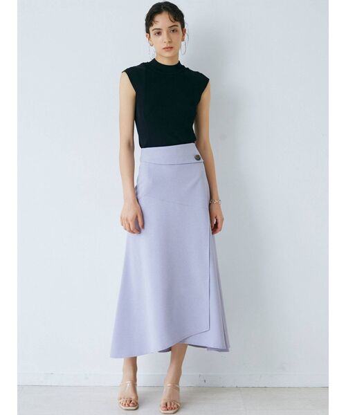 LAGUNAMOON(ラグナムーン)の「カバースリーブハイネックニットプルオーバー(ニット/セーター・レディース・アイボリー/ブラック/ブルー・FREE)」の8枚目の写真