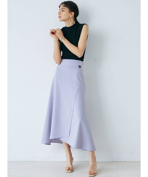 LAGUNAMOON(ラグナムーン)の「カバースリーブハイネックニットプルオーバー(ニット/セーター・レディース・アイボリー/ブラック/ブルー・FREE)」の4枚目の写真