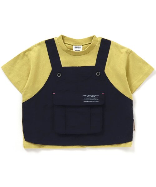 BREEZE(ブリーズ)の「/サロペットTシャツ(Tシャツ/カットソー・キッズ・イエロー/キナリ・90/100/110/80/120/130/140)」の1枚目の写真