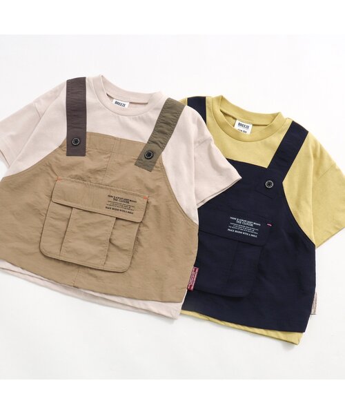 BREEZE(ブリーズ)の「/サロペットTシャツ(Tシャツ/カットソー・キッズ・イエロー/キナリ・90/100/110/80/120/130/140)」の3枚目の写真
