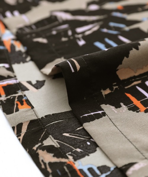 n'OrLABEL（ノアールレーベル）の「『配色グラフィカルプリント開襟シャツ』（シャツ/ブラウス・メンズ・ブラック・2/3）」の14枚目の写真