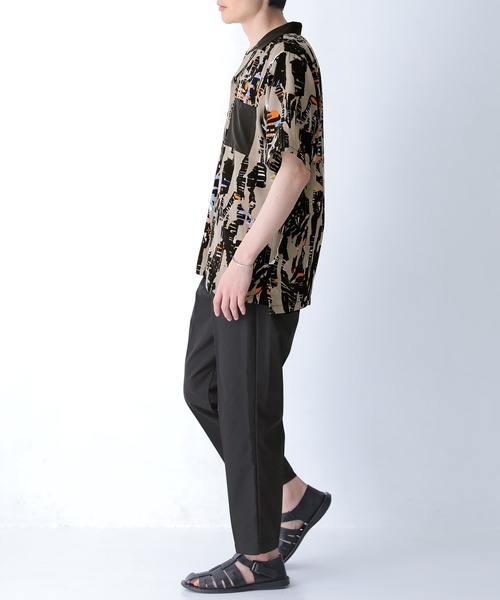 n'OrLABEL（ノアールレーベル）の「『配色グラフィカルプリント開襟シャツ』（シャツ/ブラウス・メンズ・ブラック・2/3）」の4枚目の写真