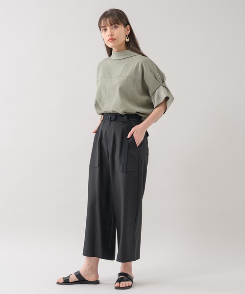 La SRIC（ラスリック）の「La SRIC ベルト付ガウチョパンツ（その他パンツ・レディース・ブラック/オレンジ/カーキ・FREE）」の4枚目の写真