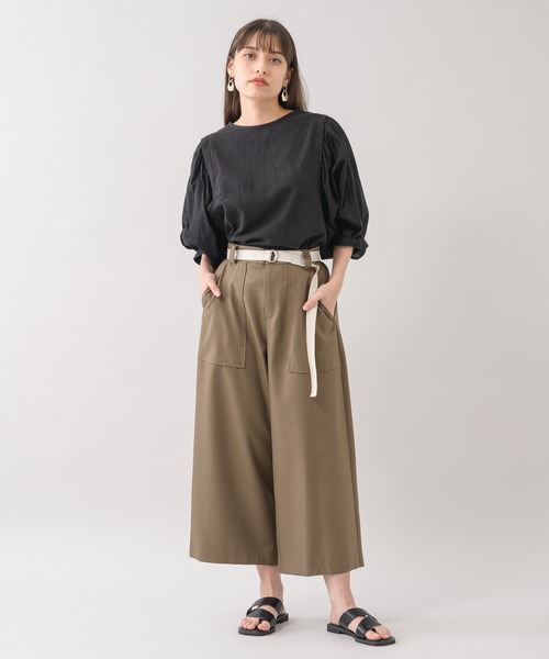 La SRIC（ラスリック）の「La SRIC ベルト付ガウチョパンツ（その他パンツ・レディース・ブラック/オレンジ/カーキ・FREE）」の12枚目の写真