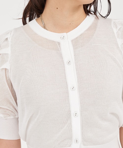 ROYAL PARTY（ロイヤルパーティー）の「半袖シアーカーディガン  