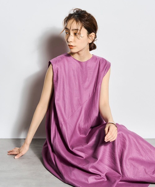 Web別注 リネンノースリーブワンピース ワンピース Lautreamont Droite Droite ワンピース ドレス Lautreamont ドロワットロートレアモン