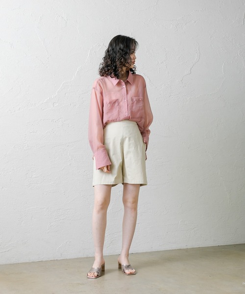 mystic（ミスティック）の「シアーシャツ（シャツ/ブラウス・レディース・オフホワイト/ピンク/ブルー・FREE）」の6枚目の写真