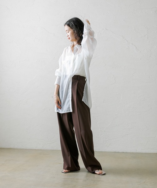 mystic（ミスティック）の「シアーシャツ（シャツ/ブラウス・レディース・オフホワイト/ピンク/ブルー・FREE）」の22枚目の写真