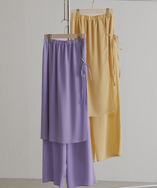COLLAGE GALLARDAGALANTE(コラージュガリャルダガランテ)の「プリーツラップパンツ(その他パンツ・レディース・スカイブルー/レモンイエロー・FREE)」の2枚目の写真