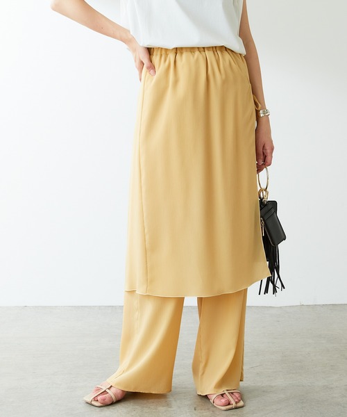 COLLAGE GALLARDAGALANTE(コラージュガリャルダガランテ)の「プリーツラップパンツ(その他パンツ・レディース・スカイブルー/レモンイエロー・FREE)」の9枚目の写真