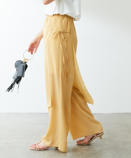 COLLAGE GALLARDAGALANTE(コラージュガリャルダガランテ)の「プリーツラップパンツ(その他パンツ・レディース・スカイブルー/レモンイエロー・FREE)」の13枚目の写真