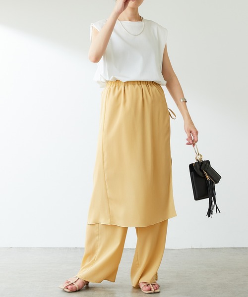 COLLAGE GALLARDAGALANTE(コラージュガリャルダガランテ)の「プリーツラップパンツ(その他パンツ・レディース・スカイブルー/レモンイエロー・FREE)」の19枚目の写真