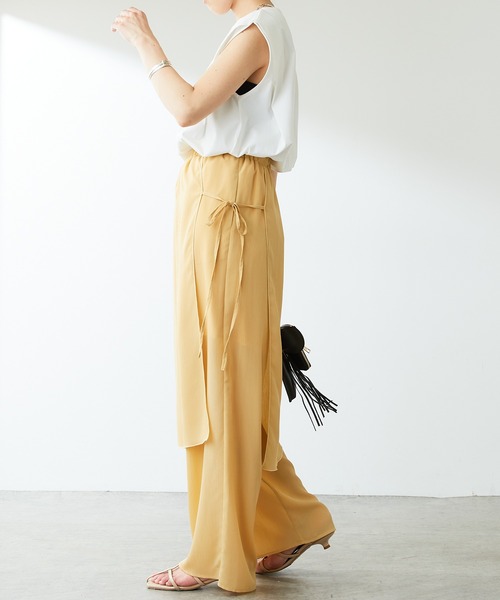 COLLAGE GALLARDAGALANTE(コラージュガリャルダガランテ)の「プリーツラップパンツ(その他パンツ・レディース・スカイブルー/レモンイエロー・FREE)」の16枚目の写真