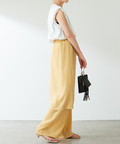 COLLAGE GALLARDAGALANTE(コラージュガリャルダガランテ)の「プリーツラップパンツ(その他パンツ・レディース・スカイブルー/レモンイエロー・FREE)」の6枚目の写真