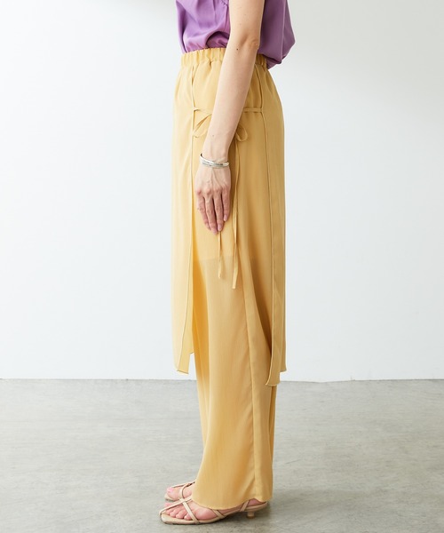 COLLAGE GALLARDAGALANTE(コラージュガリャルダガランテ)の「プリーツラップパンツ(その他パンツ・レディース・スカイブルー/レモンイエロー・FREE)」の5枚目の写真