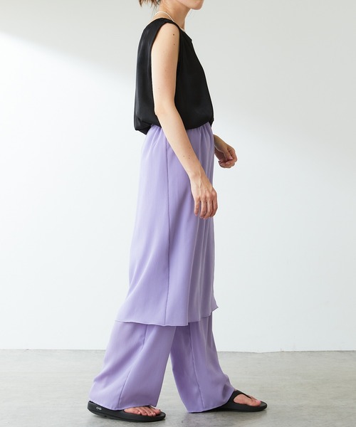 COLLAGE GALLARDAGALANTE(コラージュガリャルダガランテ)の「プリーツラップパンツ(その他パンツ・レディース・スカイブルー/レモンイエロー・FREE)」の7枚目の写真