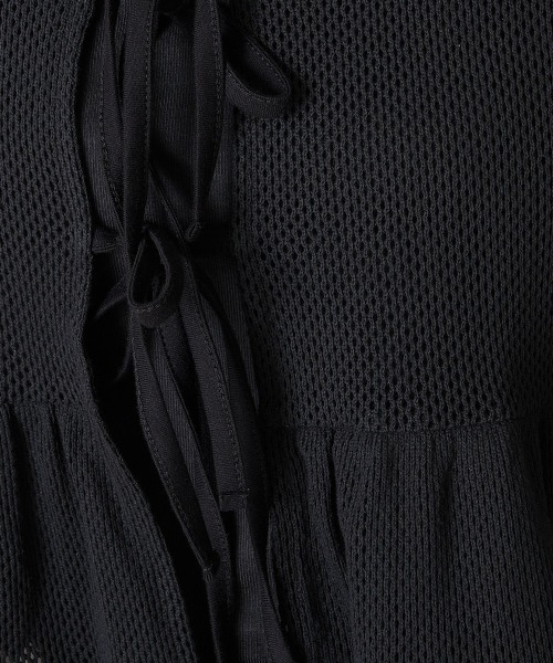 A de a.v.v（アードアー・ヴェ・ヴェ）の「［SET UP対応／2WAY］メッシュレースアップティアードカーディガン（Tシャツ/カットソー・レディース・ホワイト/ブラック・SMALL/MEDIUM）」の10枚目の写真