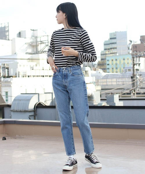 ORCIVAL（オーシバル）の「ORCIVAL/オーシバル　コットンロード ボートネックシャツ ボーダー　B211 22AW（Tシャツ/カットソー・レディース・ブラック/ブラウン/グリーン/ブルーグレー/ナチュラル・2/3）」の21枚目の写真