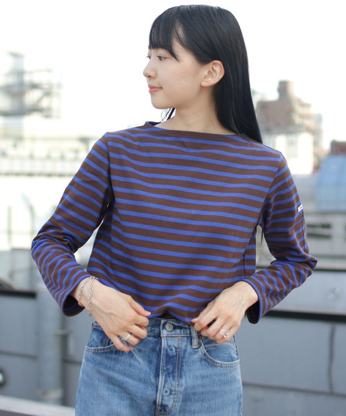 ORCIVAL（オーシバル）の「ORCIVAL/オーシバル　コットンロード ボートネックシャツ ボーダー　B211 22AW（Tシャツ/カットソー・レディース・ブラック/ブラウン/グリーン/ブルーグレー/ナチュラル・2/3）」の20枚目の写真