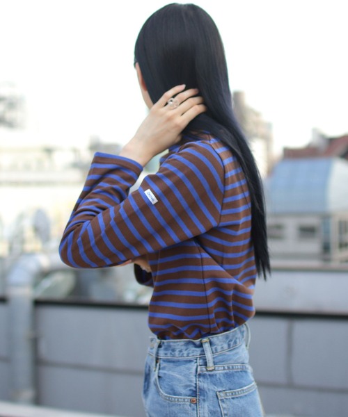 ORCIVAL（オーシバル）の「ORCIVAL/オーシバル　コットンロード ボートネックシャツ ボーダー　B211 22AW（Tシャツ/カットソー・レディース・ブラック/ブラウン/グリーン/ブルーグレー/ナチュラル・2/3）」の19枚目の写真