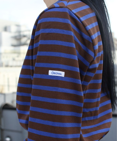 ORCIVAL（オーシバル）の「ORCIVAL/オーシバル　コットンロード ボートネックシャツ ボーダー　B211 22AW（Tシャツ/カットソー・レディース・ブラック/ブラウン/グリーン/ブルーグレー/ナチュラル・2/3）」の14枚目の写真