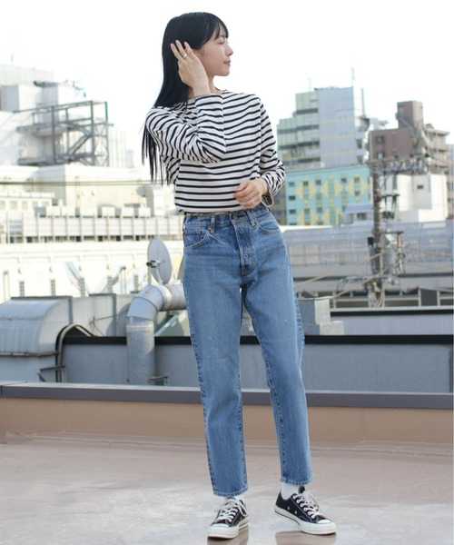 ORCIVAL（オーシバル）の「ORCIVAL/オーシバル　コットンロード ボートネックシャツ ボーダー　B211 22AW（Tシャツ/カットソー・レディース・ブラック/ブラウン/グリーン/ブルーグレー/ナチュラル・2/3）」の11枚目の写真