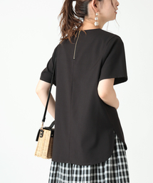 B.C STOCK | バックファスナークルーネックブラウス(シャツ/ブラウス)
