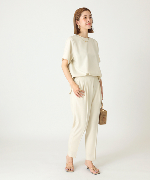 B.C STOCK（ベーセーストック）の「バックファスナークルーネックブラウス（シャツ/ブラウス・レディース・ホワイト/ブラック/ベージュ/ピンク/グリーン・FREE）」の7枚目の写真