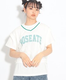 PINK-latte | メッシュべストレイヤード風トップス(Tシャツ/カットソー)