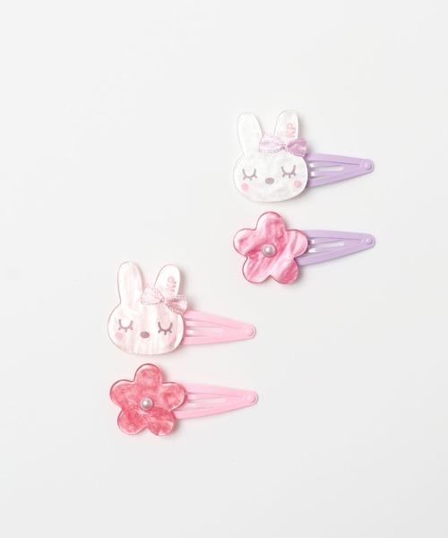 KP DECO（ケーピーデコ）の「mimiちゃんとお花のヘアピン2種セット（ヘアピン・キッズ・ピンク/ラベンダー・FREE）」の5枚目の写真