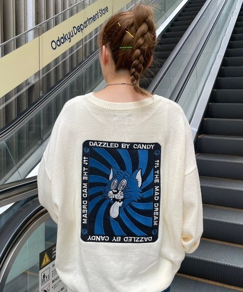 Candy Stripper(キャンディストリッパー)の「DAZZLED BY CANDY ニット(ニット/セーター・レディース・アイボリー/ブルー/ヘザーグレー/ブラック・2)」の2枚目の写真