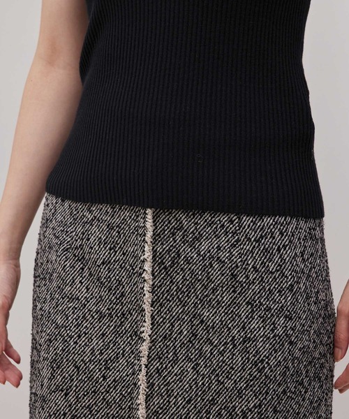 ROPE'（ロペ）の「【WEB限定】リブニットタートル＆袖ボリュームカーディガン（アンサンブル・レディース・ブラック/ベージュ系その他2・38）」の7枚目の写真