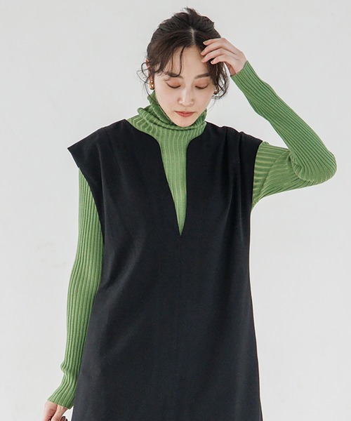 Emma Taylor(エマテイラー)の「ダブルカラーリブタートルニット(ニット/セーター・レディース・ブラック/ベージュ/グリーン系その他・FREE)」の19枚目の写真