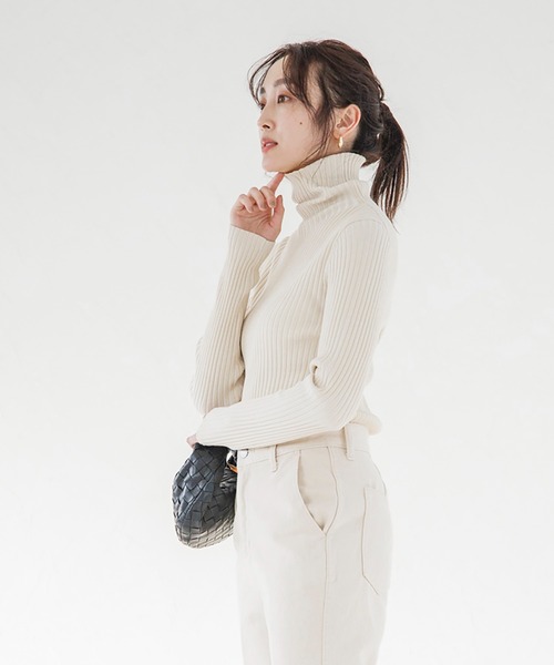 Emma Taylor(エマテイラー)の「ダブルカラーリブタートルニット(ニット/セーター・レディース・ブラック/ベージュ/グリーン系その他・FREE)」の22枚目の写真