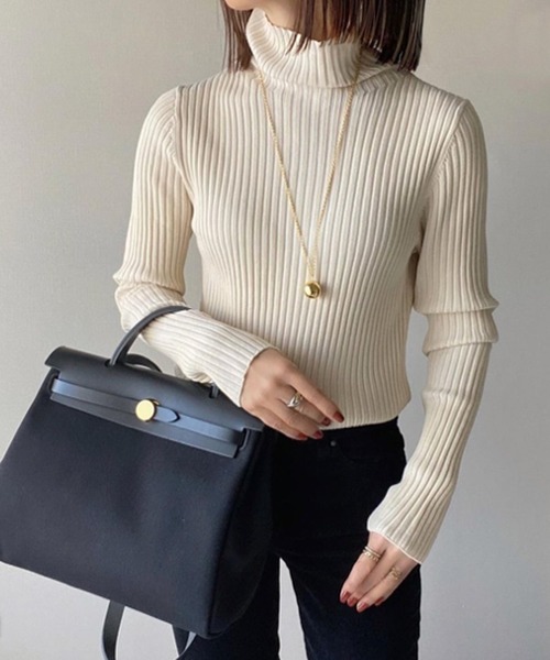 Emma Taylor(エマテイラー)の「ダブルカラーリブタートルニット(ニット/セーター・レディース・ブラック/ベージュ/グリーン系その他・FREE)」の12枚目の写真