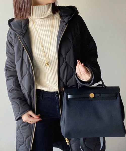 Emma Taylor(エマテイラー)の「ダブルカラーリブタートルニット(ニット/セーター・レディース・ブラック/ベージュ/グリーン系その他・FREE)」の11枚目の写真