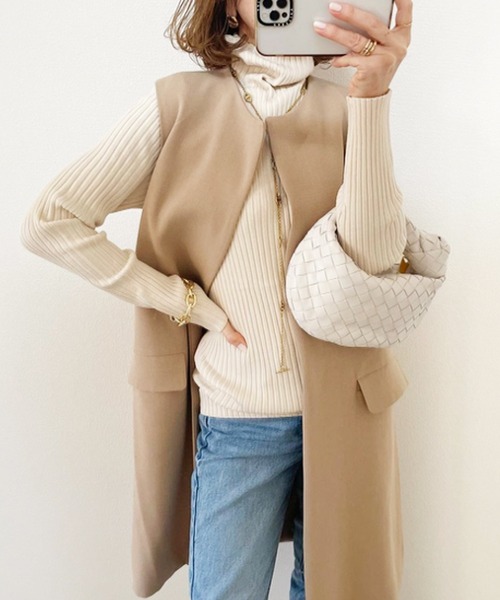 Emma Taylor(エマテイラー)の「ダブルカラーリブタートルニット(ニット/セーター・レディース・ブラック/ベージュ/グリーン系その他・FREE)」の13枚目の写真