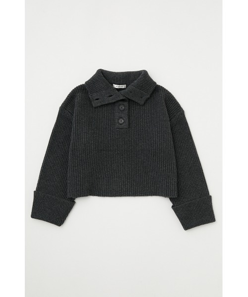 MOUSSY（マウジー）の「BUTTON UP HI NECK セーター（ニット/セーター・レディース・ライトイエロー/チャコールグレー/アイボリー/ネイビー・FREE）」の5枚目の写真