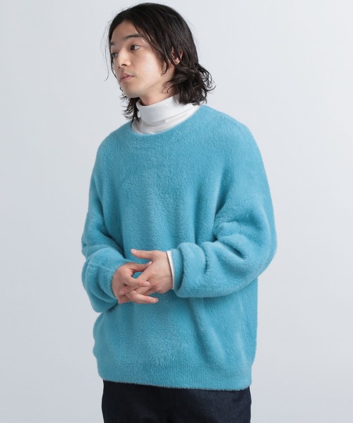 HARE（ハレ）の「シャギーニットプルオーバー(HARE)（ニット/セーター・メンズ・ブラック/ブラウン/グレー/ブルー/グリーン/オレンジ・SMALL/MEDIUM）」の20枚目の写真