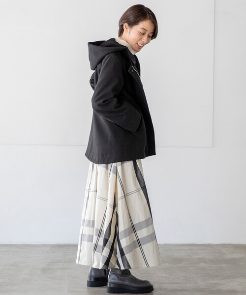 THE SHOP TK （ザ ショップ ティーケー ）の「◆チェック柄ギャザースカート（スカート・レディース・ホワイト系4/ブラック系1/ネイビー系1・12/11/13）」の6枚目の写真