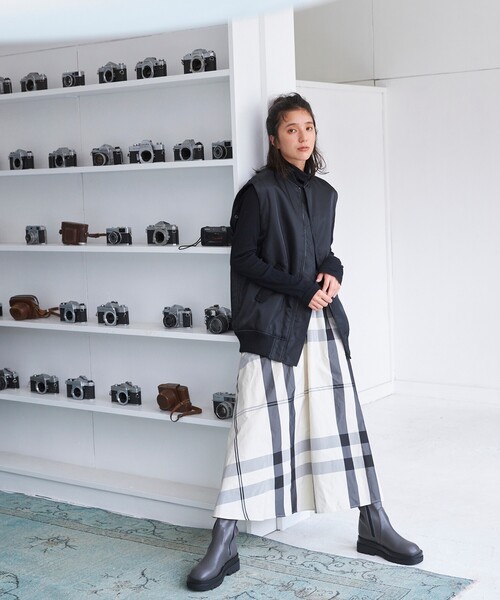 THE SHOP TK （ザ ショップ ティーケー ）の「◆チェック柄ギャザースカート（スカート・レディース・ホワイト系4/ブラック系1/ネイビー系1・12/11/13）」の14枚目の写真