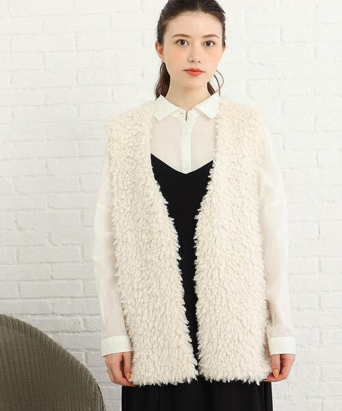 Cutie Blonde（キューティーブロンド）の「◆【プレゼントに迷ったらコレ！】プードルファーベスト（ベスト・レディース・ブラウン系その他/ブラック/アイボリー・00）」の5枚目の写真