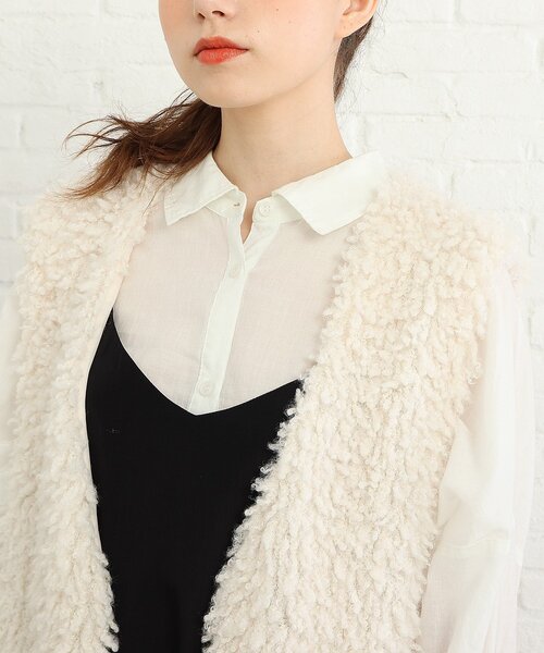 Cutie Blonde（キューティーブロンド）の「◆【プレゼントに迷ったらコレ！】プードルファーベスト（ベスト・レディース・ブラウン系その他/ブラック/アイボリー・00）」の8枚目の写真