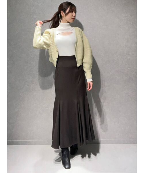 MERCURYDUO（マーキュリーデュオ）の「片畦2WAYバナナスリーブカーディガン（カーディガン/ボレロ・レディース・オフホワイト/ライム/ブルー・FREE）」の11枚目の写真
