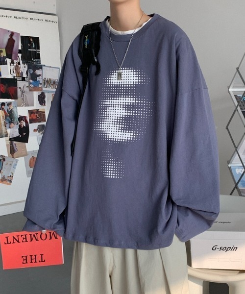 MGV(エムジーヴィー)の「デザインフロントロングスリーブTシャツ(Tシャツ/カットソー・メンズ・ホワイト/ブラック/ブルー/ダークグレー・MEDIUM/LARGE/X-LARGE)」の4枚目の写真