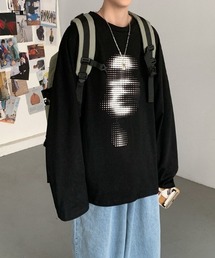 デザインフロントロングスリーブTシャツ