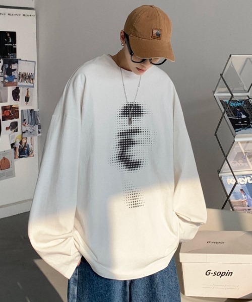MGV(エムジーヴィー)の「デザインフロントロングスリーブTシャツ(Tシャツ/カットソー・メンズ・ホワイト/ブラック/ブルー/ダークグレー・MEDIUM/LARGE/X-LARGE)」の6枚目の写真