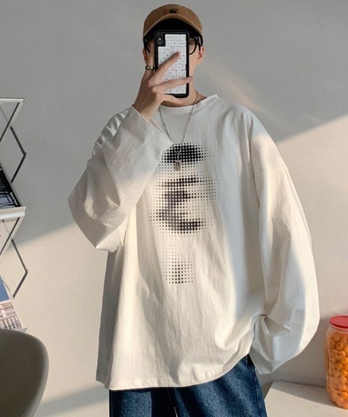 MGV(エムジーヴィー)の「デザインフロントロングスリーブTシャツ(Tシャツ/カットソー・メンズ・ホワイト/ブラック/ブルー/ダークグレー・MEDIUM/LARGE/X-LARGE)」の5枚目の写真