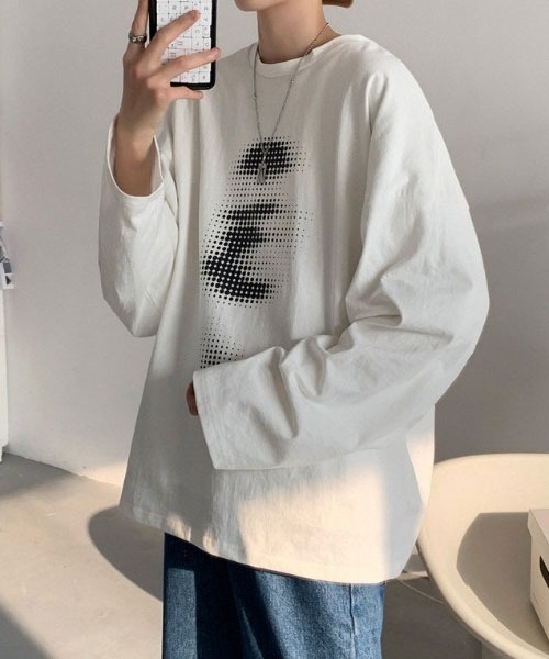 MGV(エムジーヴィー)の「デザインフロントロングスリーブTシャツ(Tシャツ/カットソー・メンズ・ホワイト/ブラック/ブルー/ダークグレー・MEDIUM/LARGE/X-LARGE)」の7枚目の写真