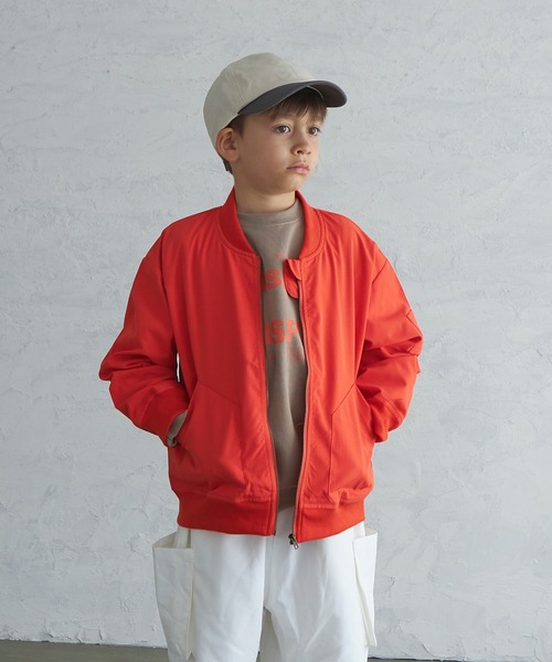 PAIRMANON STREET(ペアマノンストリート)の「【PAIRMANON STREET】MA-1ライトブルゾン(その他アウター・キッズ・ブラック/カーキ/オレンジ/グレイッシュベージュ・90/100/110/120/130/140/150)」の1枚目の写真